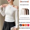 Autumn/Winter One-Shoulder Halter Slimming Long-Sleeve Women's Shirt