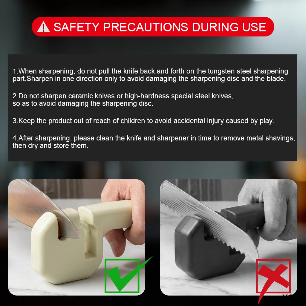 Household Handheld Sharpening Tool Suitable for Kitchen Knives and Scissors Care Double Slot Kitchen Knife Care Device with Anti Slip Base