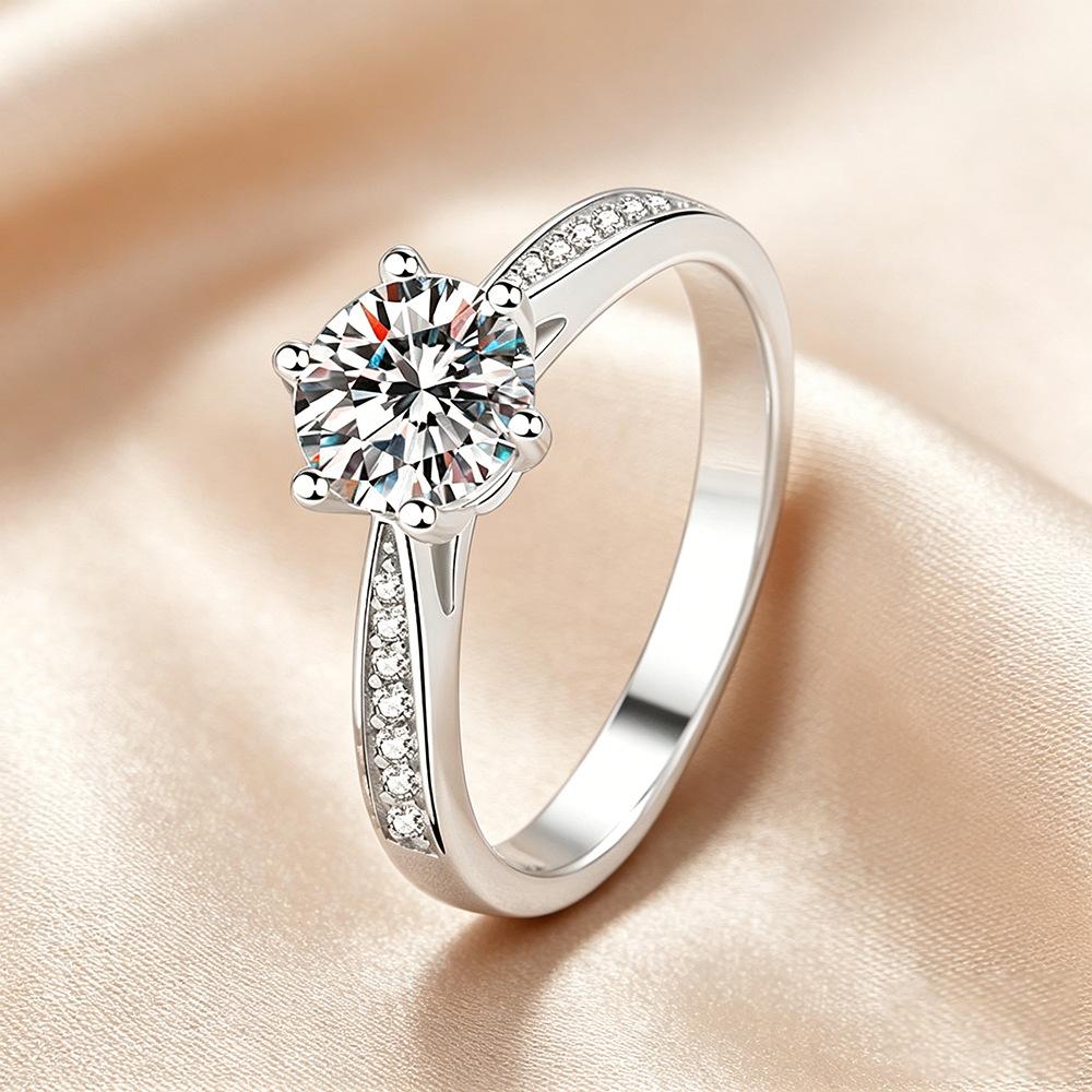 D VVS1 Moissanite 925 Silver Couple Ring for Women Man Wedding Jewelry Engagement Imitation Diamond Fashion Gifts Party
