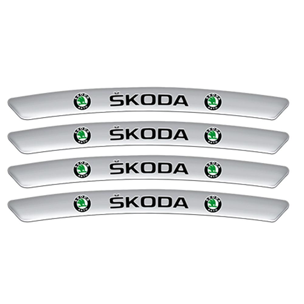 HGC2 4ks Samolepky s emblémem středového krytu kola auta Zakřivené samolepky na ráfky Pro Skoda Octavia 3 2 A5 A7 MK3 MK2 Kodiaq Superb Fabia Příslušenství