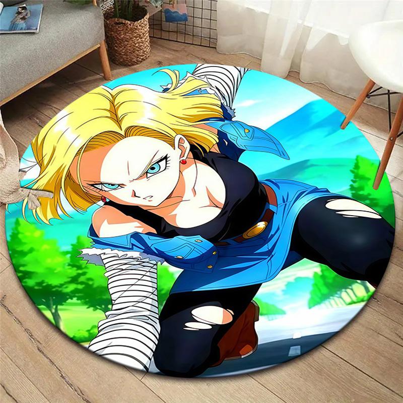 Son Goku Dywan Okrągły Dywanik do Salonu Sypialni Sofy Pokoju Zabaw Antypoślizgowa Mata Podłogowa