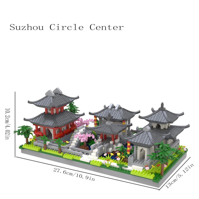 Suzhou Garden puzzle mikročástice sestavení typ stavební blok etnický styl stavebnice hračka