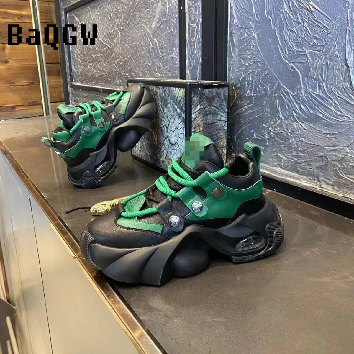 Модная дизайнерская мужская обувь весна осень удобные мужские толстые кроссовки — фото 4