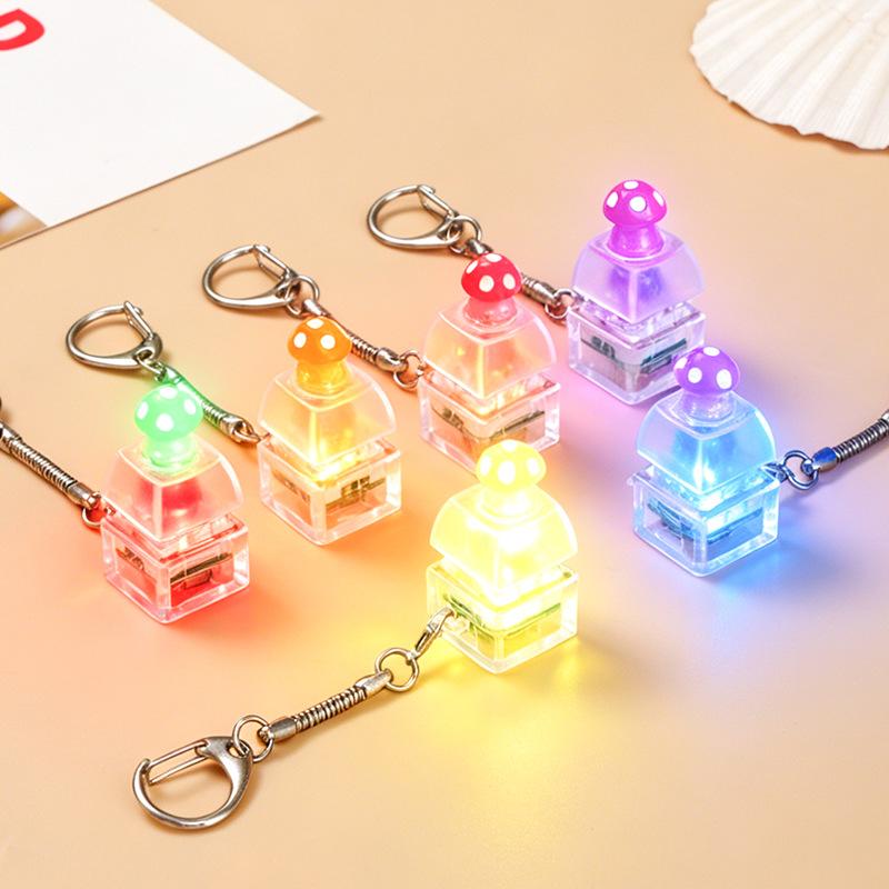 Animal Keyboard Fidget Keychain Finger Button Clicker Decompression Toy With Colorful Lights