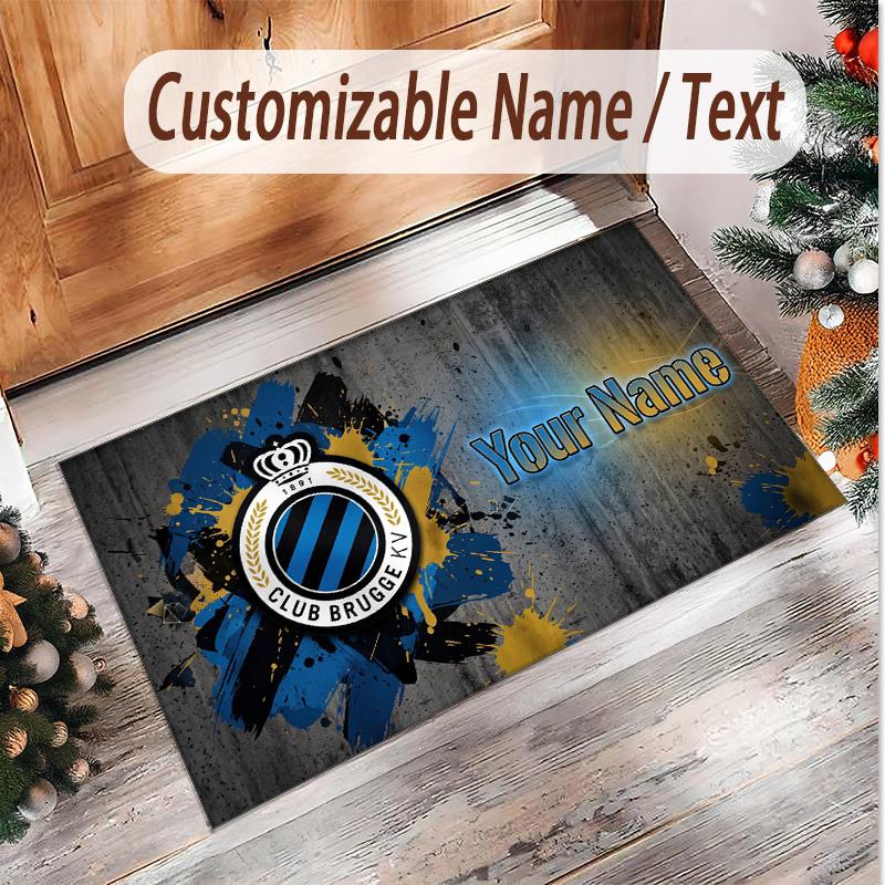 Personalized Crystal Velvet Carpet Club Brugge FC Pattern Non Slip Floor Rug
