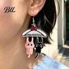 Cute Animal Dangle Drops 1 Pair Cat Drop Earrings for Women, 2D Acrylic Cartoon Kitten Casual Daily Wear Jewelry Hang On Clothes Hanger Earrings,