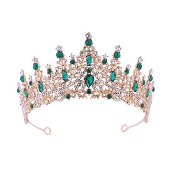 כתר לנשים משובץ אבני קריסטל נוצצות נזר כלה התאמה בטוחה קל משקל כתר נסיכה עם קצוות מעוקלים סיכות אביזרי שיער