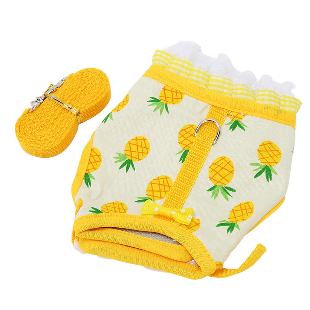 Vest Lsh Fruit Printing Lace Hem Hook and Design Small Animal Harness Set for Chinchilla Ferret