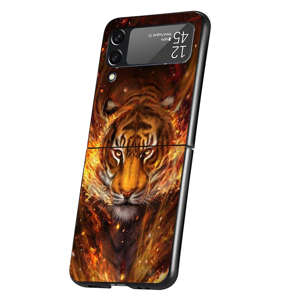 

Ferocious Tiger Animal Case Phone Cover for Samsung Galaxy Z Flip 6 5 4 3 5G ZFlip6 ZFlip5 ZFlip4 ZFlip3 Black Hard Trend Fundas Galaxy ZFlip4