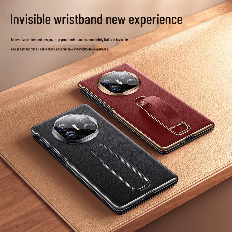 MOFI Huawei Mate X5 Genuine Leather Magnetic Flip Case with Invisible Wrist Strap