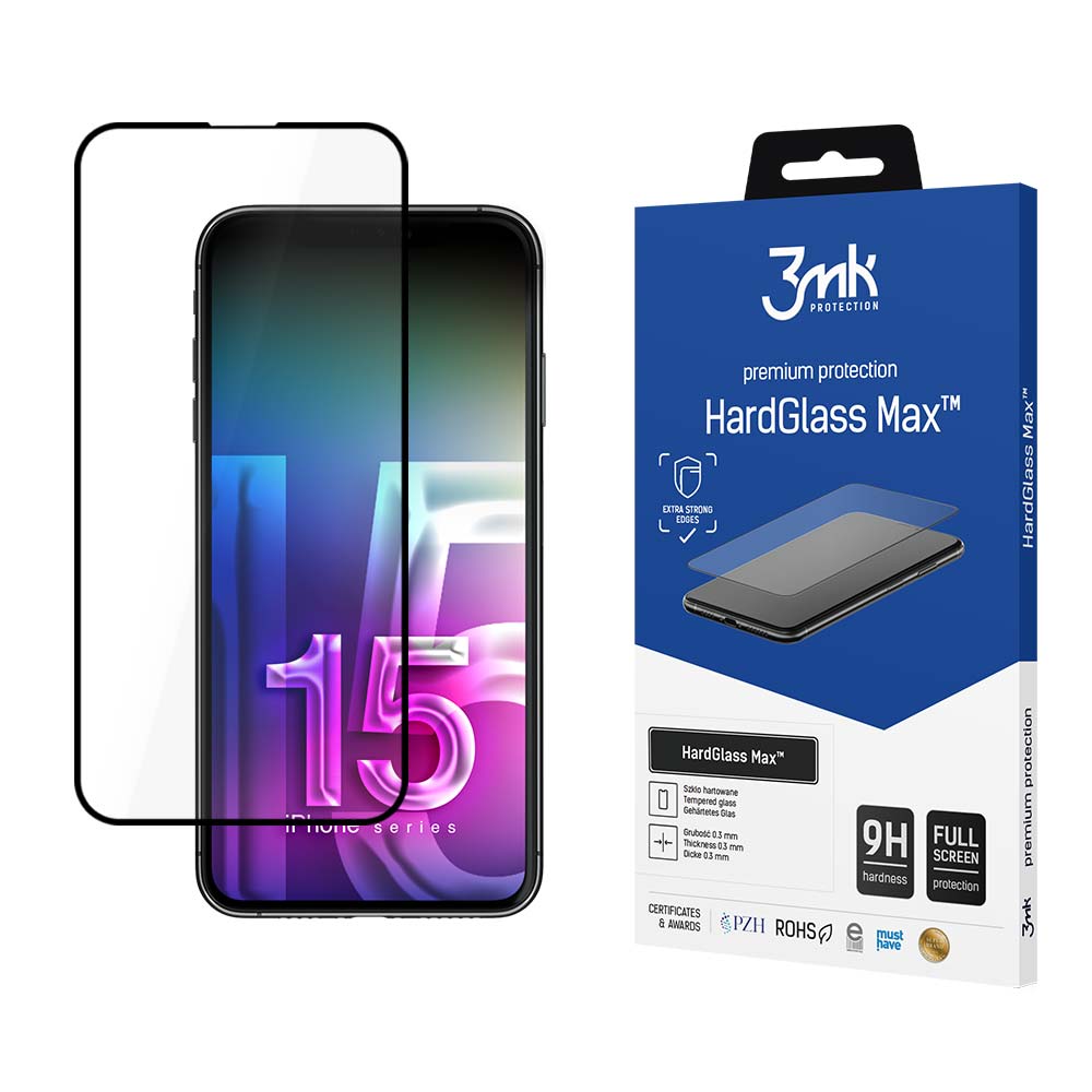 Apple iPhone 15 Plus - 3mk HardGlass Max Black
