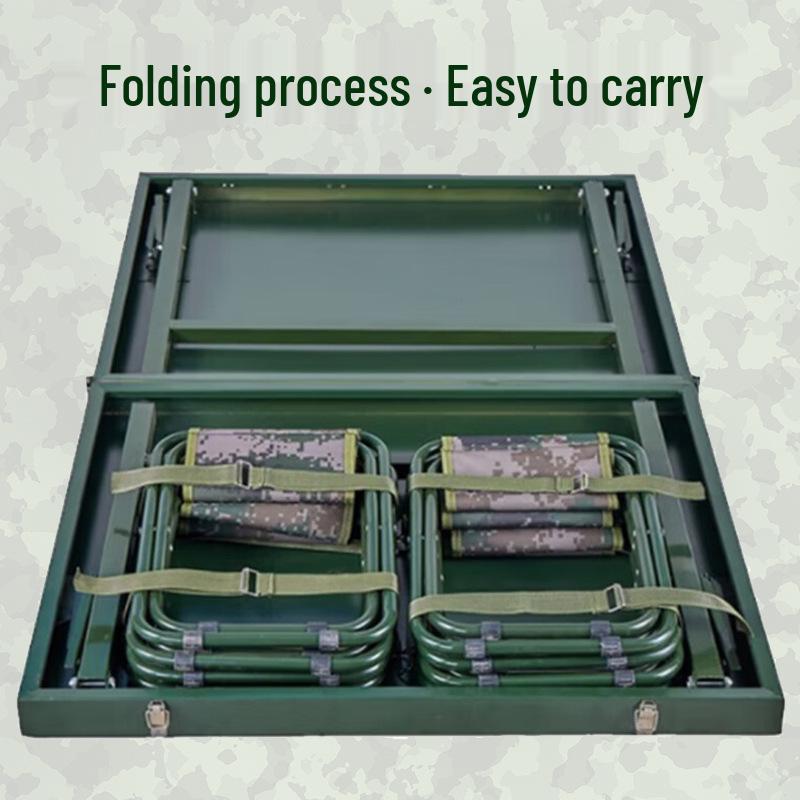 Portable Outdoor Folding Camping Table and Chair Set - Lightweight Steel & Plastic