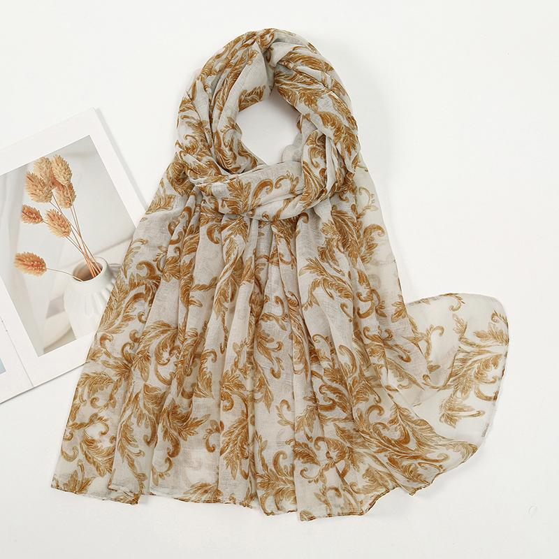 Elegant Women Retro Silk Scarf Print Wrap Shawl Lady Bandanas Hijab Boho Beach Long Scarve Pareo Headscarf Fashion Korean New