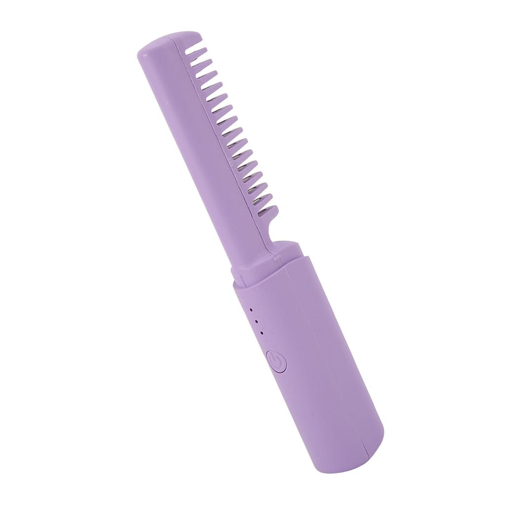 Mini Haarglättungsbürste Kabellos Tragbar Ergonomischer Griff Schnell Aufheizende Glättungsbürste Lila