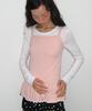 RONRON Pendant Ruffle Layered Slim Sleeveless Pink