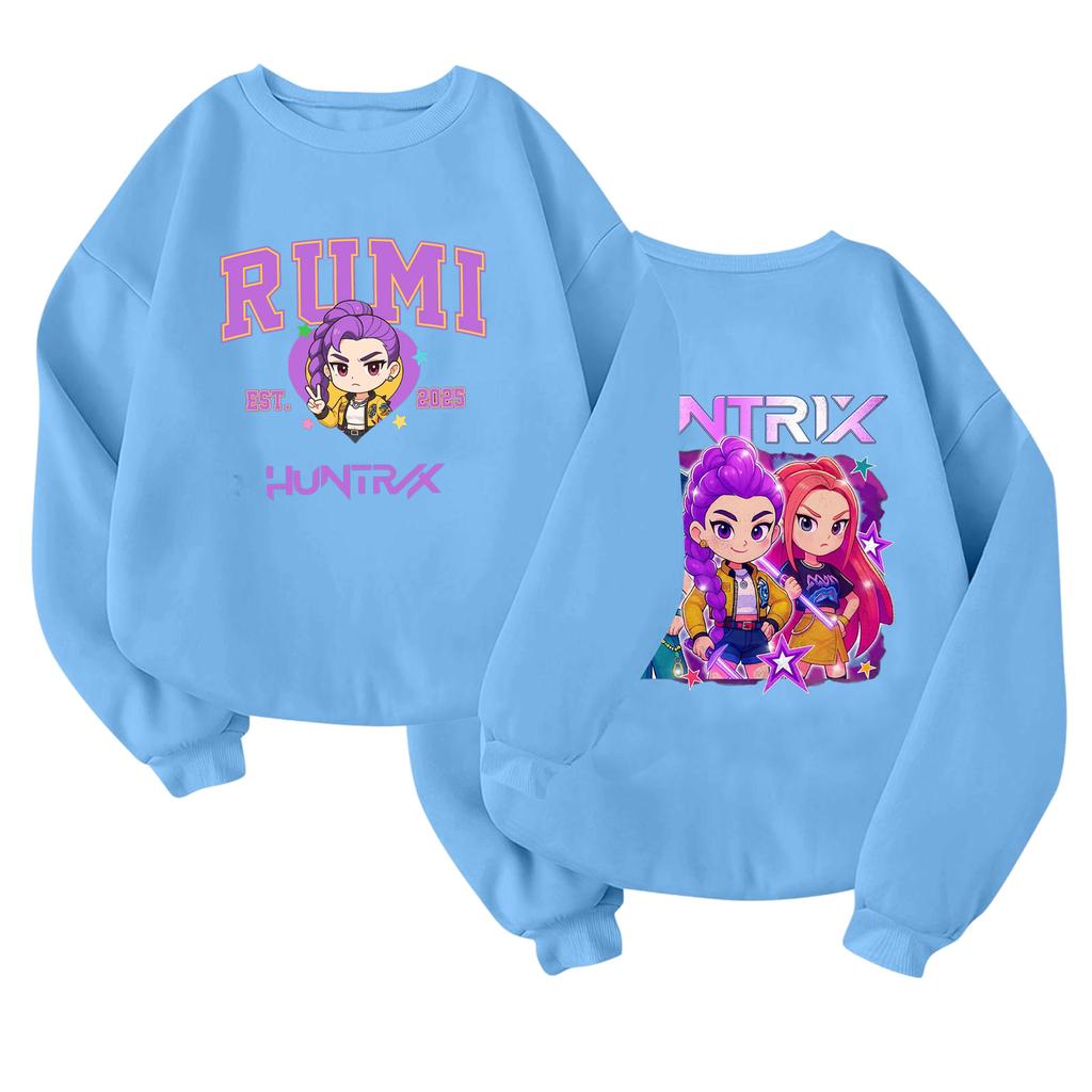 Children's Fashionable Lightweight Long-sleeved Round Neck Pullover With Pockets Printed Pullover