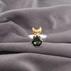 Green Tourmaline Gemstone 925 Sterling Silver Handmade Jewelry Round Shape Ring RR-58-10
