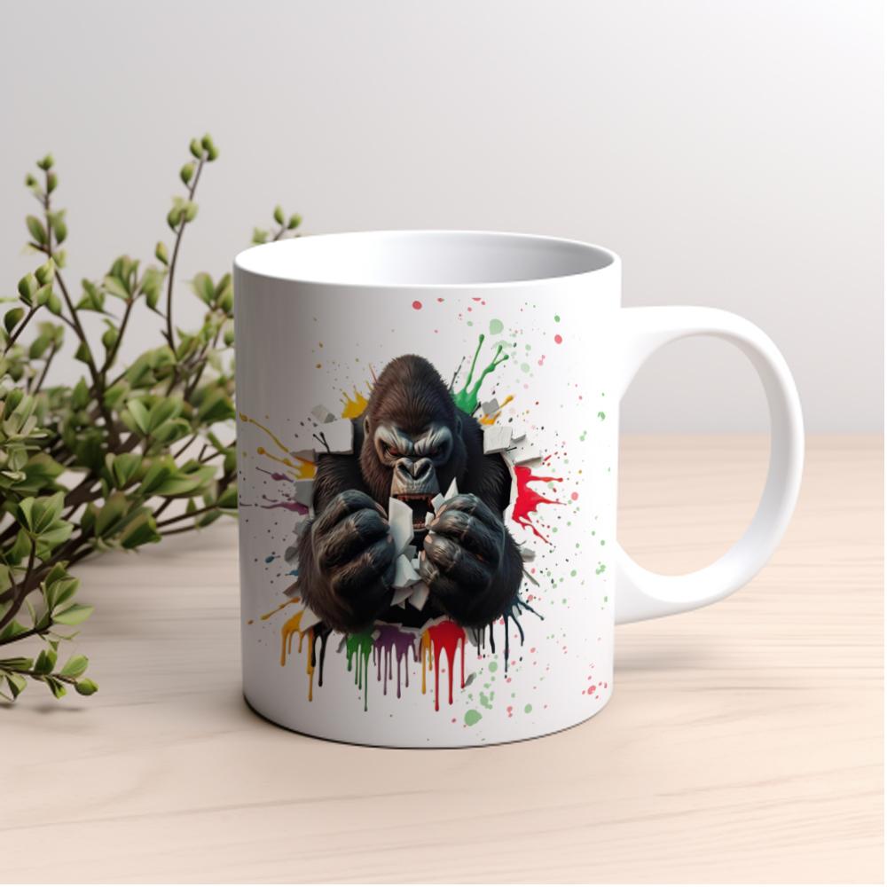 

1pc 3D Orangutan Snow Monster Dinosaur Creative ceramic mug man beer cup office tea cup mug boy friends birthday gift 11oz