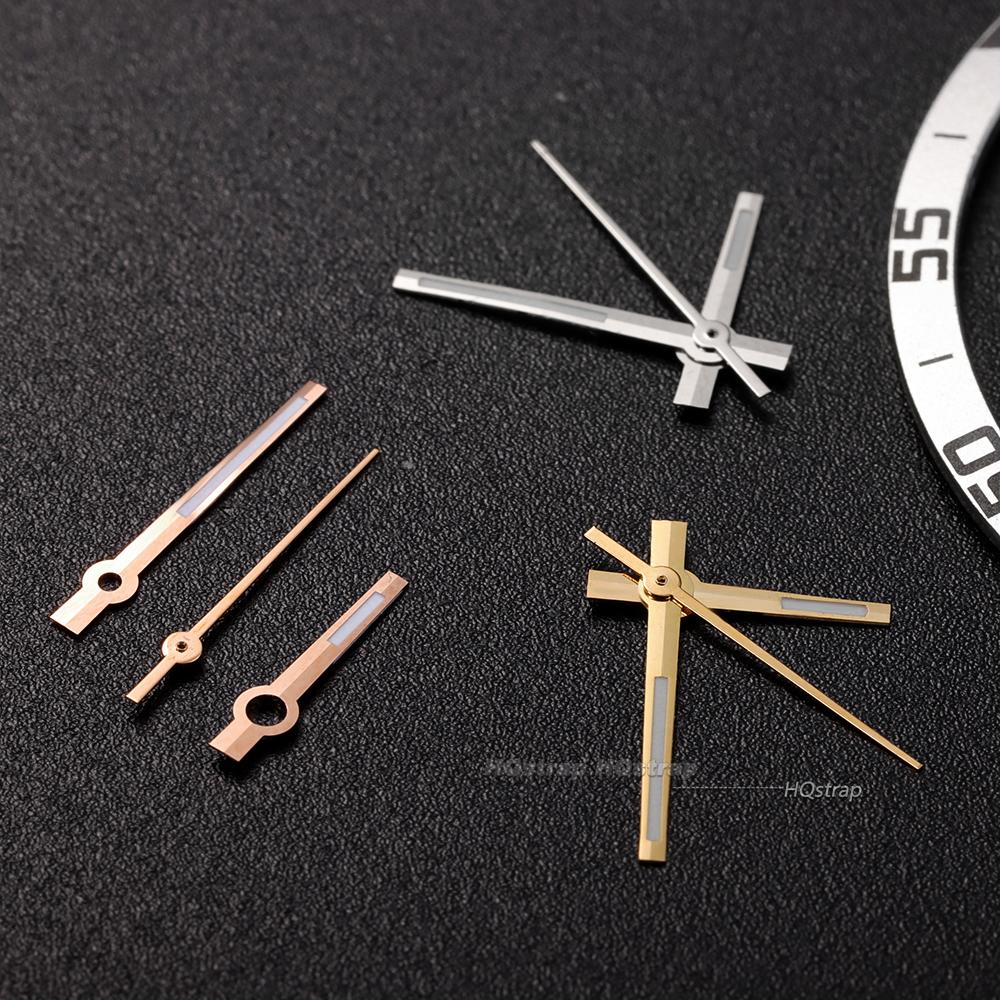 Watch Hands Green Luminous Watch Pointers for NH70/NH36/4R/7S Movement Accessories Silver Gold Rose Gold Watches Hands