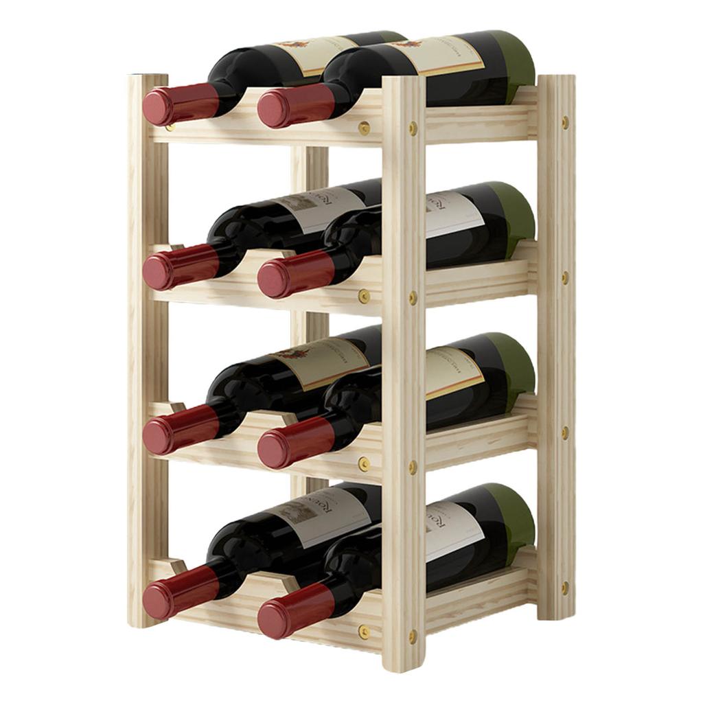 2/3/4 Tiers Wooden Wine Racks Home Bar Party Display Glass Holder Shelf Decoration Red Wine Storage Rack Stand Organizer