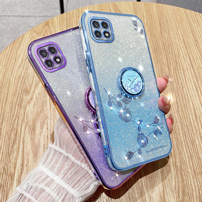 KADEM For Samsung Galaxy A22 5G (EU Version) Case Ring Kickstand TPU Mobile Phone Cover
