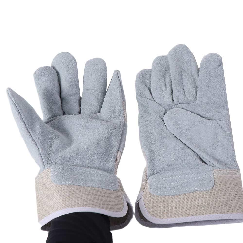1 Pair Thickened Leather Welding Gloves Abrasion Resistant Labour Gloves  Moving Households