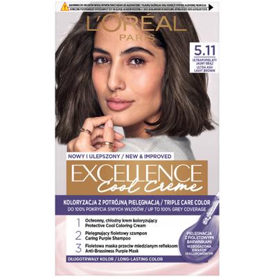 L'Oréal Excellence Kremowa farba do włosów 5.11 Bardzo popielaty jasny brąz