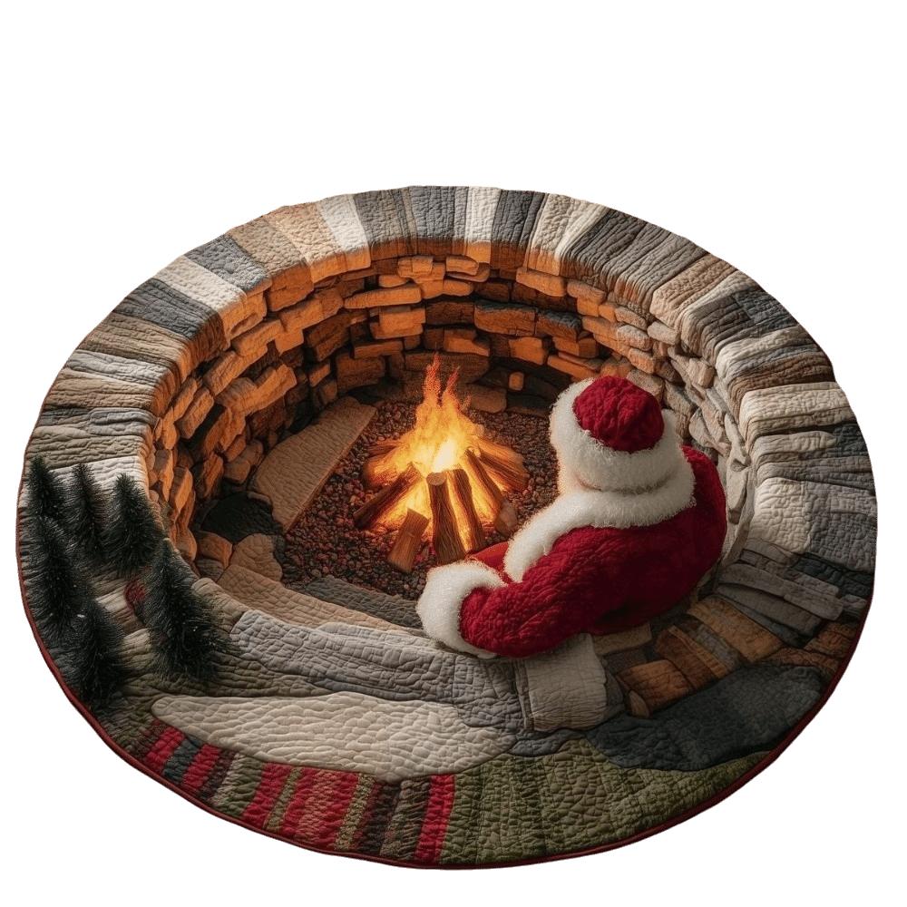 2D Flat Printed 3D Illusion Rug Non-Slip Christmas Doormat Cartoon Cute Xmas Home Decor Outdoor