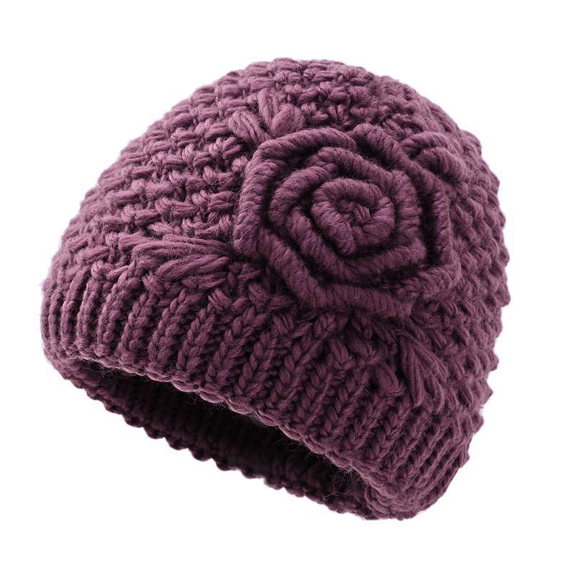 

Knitted Hats for The Elderly In Autumn and Winter Thickened with Fleece for Warmth and Woolen Hats for Middle Aged and Elderly Women one size