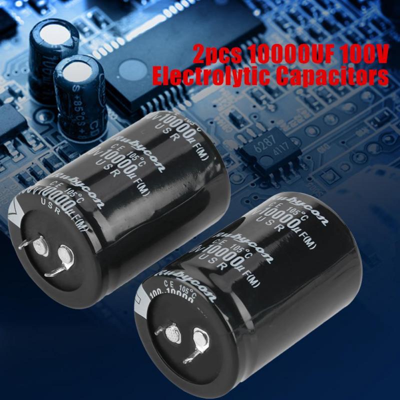 2pcs 10000uF 100V Aluminum Electrolytic Capacitor 105℃ 35X50mm for a Wide Range of Electronic Applications Accessory Electrolytic Capacitor