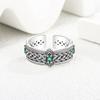 Fashion 925 Silver Retro Pattern Adjustable Rings For Women Girls Engagement Luxury Fine Jewelry Argent 925 Jewellery