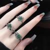 National Style Jade Open Ring Fold Irregular Cold Wind Light Luxury High Sense Niche Ring
