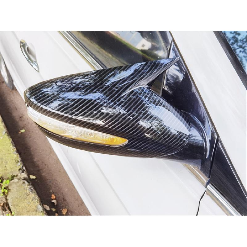 Carbon Fiber Style Ox Horn Rear View Mirror Cover Trim For Hyundai Sonata 11-14