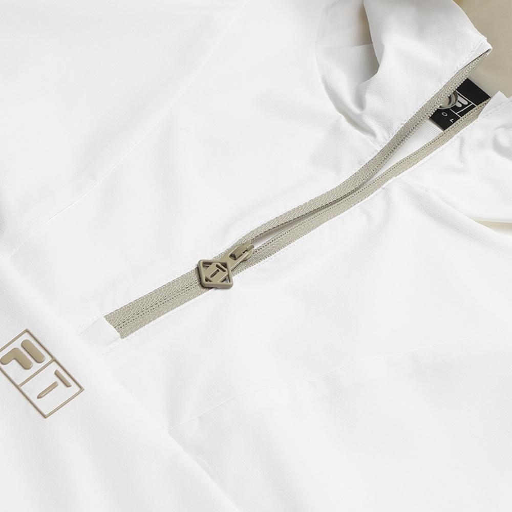 FILA Golf Series Trendy Fashion Versatile Simple Casual Sports Training Golf Hooded Woven Sweatshirt Women sweatshirt Jade-White A11W615716FWT