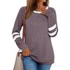 New Women's Patchwork Long Sleeve T-shirt, Casual Loose Crew Neck Top for Women, European American Style, Crossborder Apparel