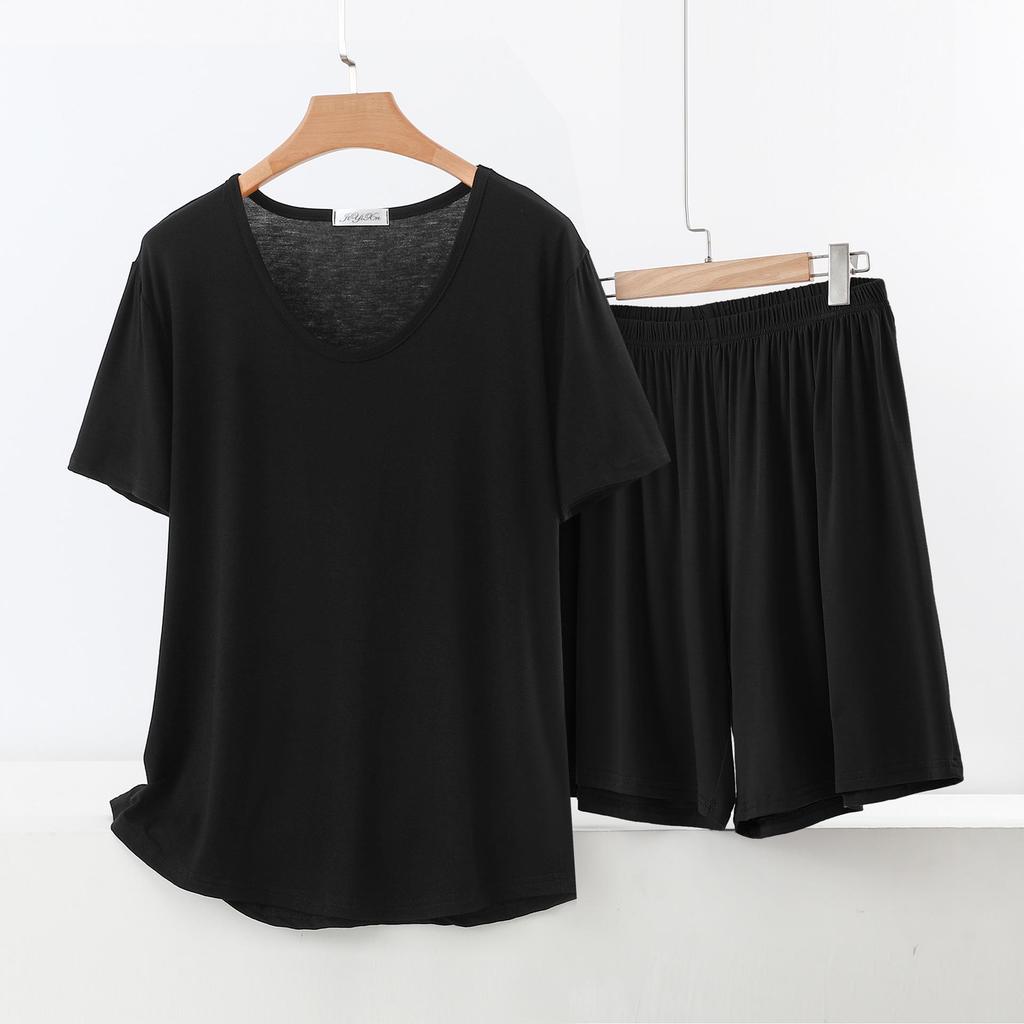Women's Summer Short-Sleeve Suit: Modal T-Shirt & Slim Shorts Two-Piece Set - Casual, Sporty, Outdoor, or Loungewear