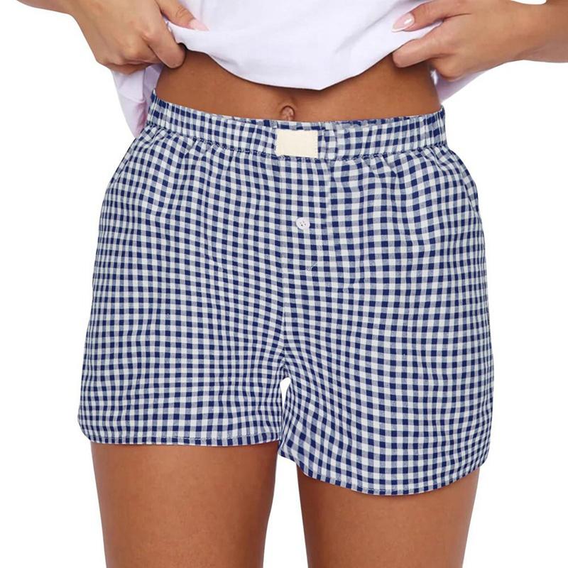 Women's Casual Loose-Fit Checkered Shorts