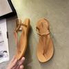 2024 Summer New Women Casual Strap Sandals Roman Fashion Flat Sandals Non-slip Beach Sandals Women Ladies Shoes Solid Flip Flops