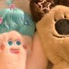 DIY Ponytail Cartoon Plush Gloves Keep Warm Neck Hanging Mittens Cute Fluffy Gloves  Winter