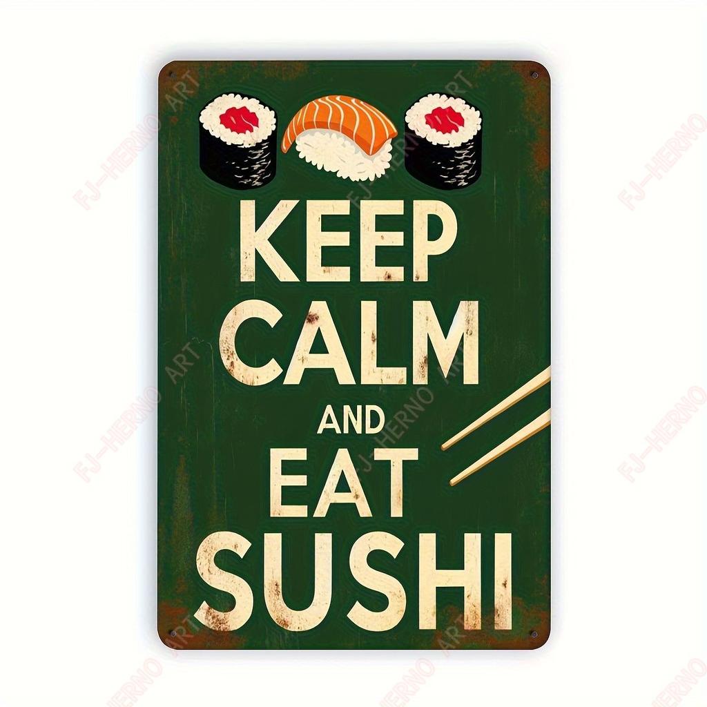 Vintage Japanese Cuisine Sushi Metal Tin Sign Plaque Decorative Plates for Garage Club Man Cave Bar Home Hotel Cafe Wall Decor