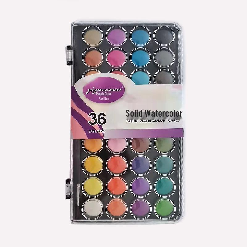 48-Color Solid Watercolor Gouache Paint Set for Beginners in Plastic Box