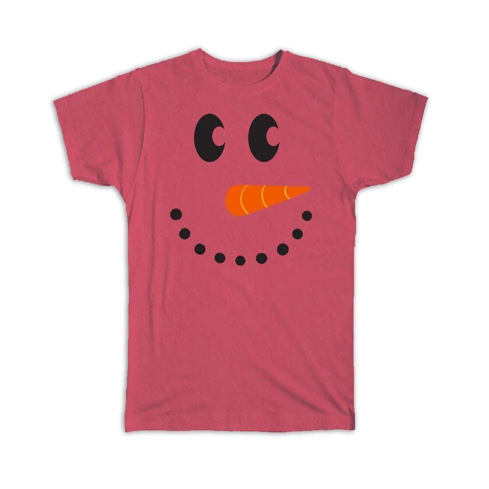 

Gift T-Shirt : Funny Snowman Face For Kid Children Art Christmas Snow Winter M