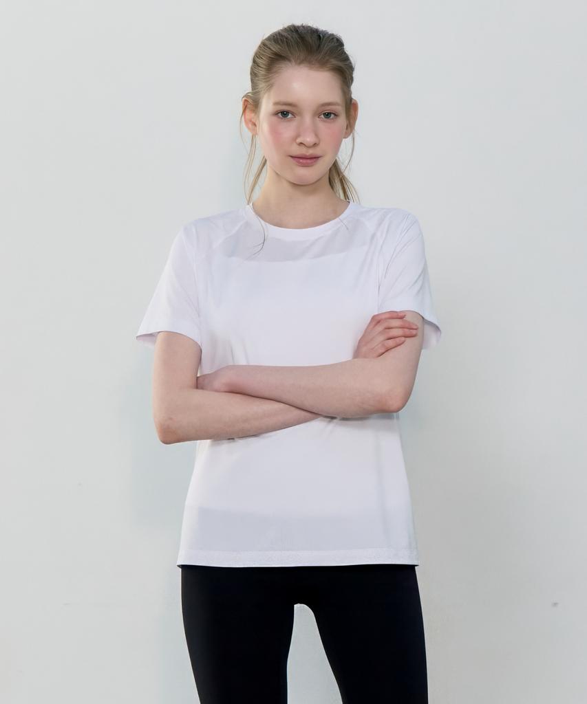 Basic House Women'S Cool Breeze Raglan Round Short Sleeve T-Shirt White Lzts3223 (Type A)