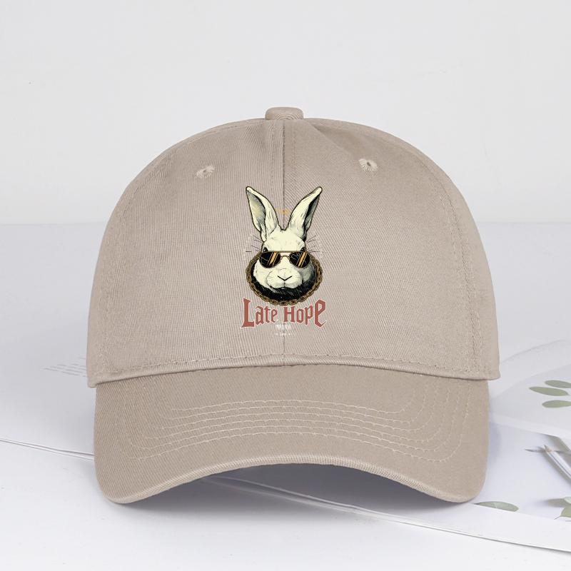 

Late Hare Cute Bunny Baseball Cap Playful Retro Style Perfect for Daily Commutes Outdoor Walks Animal Lovers Holiday Gifts