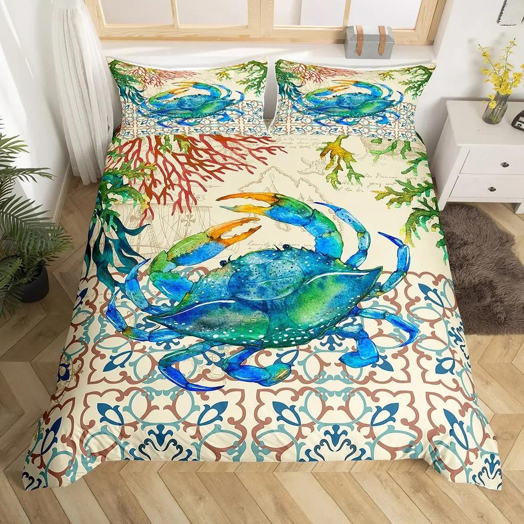 Ocean Theme Sea Turtle Soft Duvet Cover Reptile Tortoise Warm Comforter Cover Microfiber Stary Sky Galaxy Beding Set Single Quen Sized Dimensions