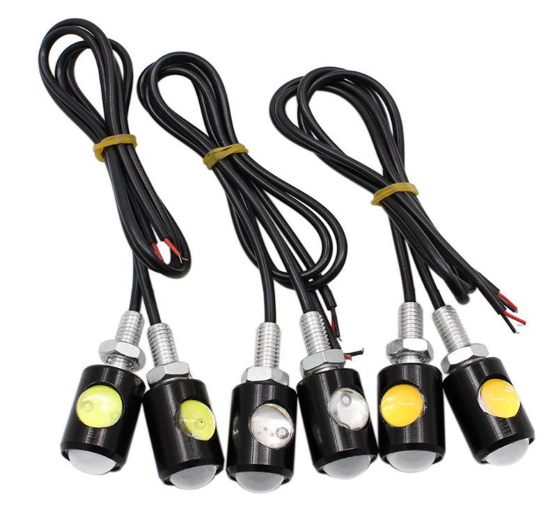 2Pairs Universal Motorcycle Signal Lamp Car LED Number License Plate Light Super Bright Eagle Eye Shape Bulb Turn Indicator
