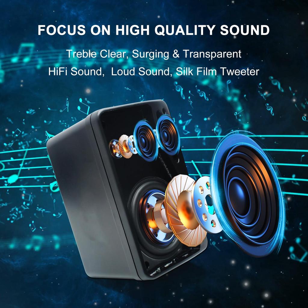 Herdio Passive Outdoor Wired and 200W Premium Speaker Weatherproof and Durable for and Indoor Use 3.5-inch Speakers, Waterproof, 3-Way Wall-Mount