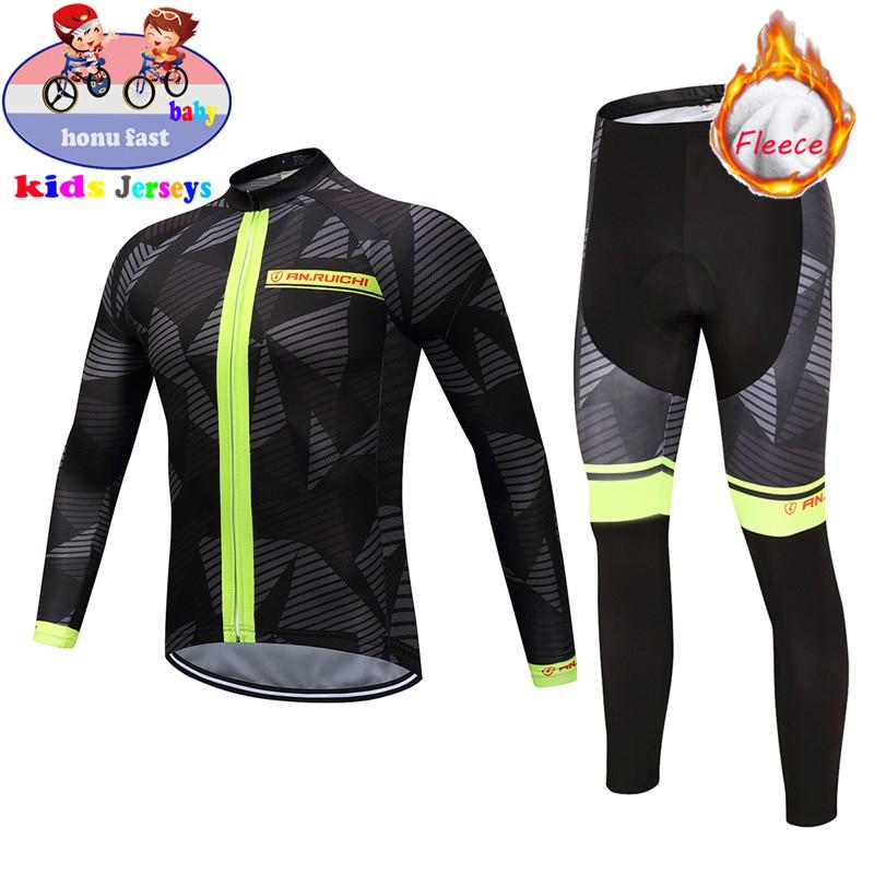 Children`s Winter Thermal Fleece Cycling Jerseys