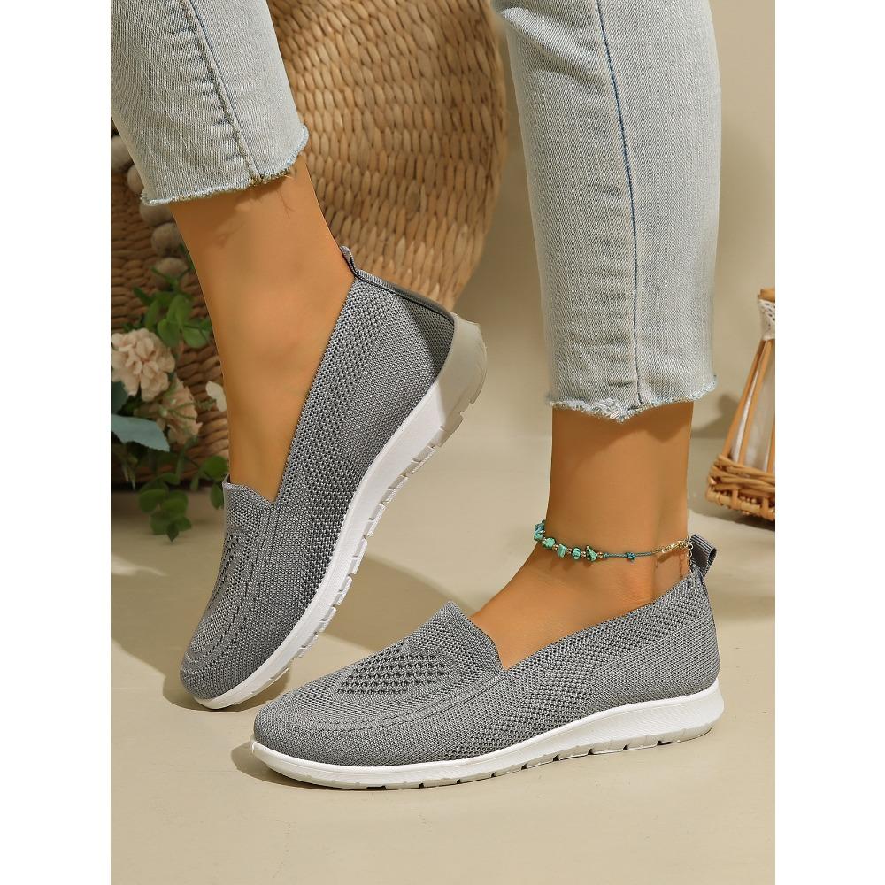 Frühling Sommer Neue Fliegenweberei Slip-On Schuhe Leichte Atmungsaktive Flache Loafer