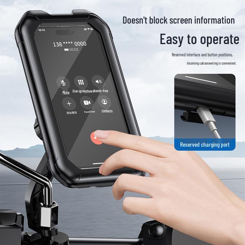 Waterproof Touch-Operable Phone Mount for Bicycles and Motorcycles